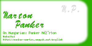 marton panker business card